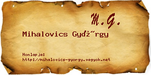 Mihalovics György névjegykártya