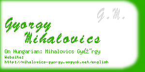gyorgy mihalovics business card